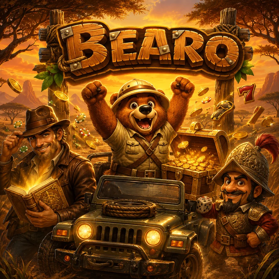 Bearo Casino — maskot medvěd průzkumník